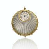 BREGUET. AN EXTREMELY FINE AND VERY RARE, 18K GOLD, ENAMEL AND PEARL-SET A TACT PENDANT WATCH WITH RUBY CYLINDER ESCAPEMENT - фото 1