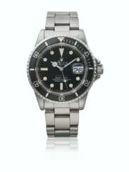 ROLEX. A STAINLESS STEEL AUTOMATIC WRISTWATCH WITH SWEEP CENTRE SECONDS, DATE, BRACELET AND GUARANTEE