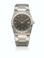 VACHERON CONSTANTIN. A RARE STAINLESS STEEL AUTOMATIC WRISTWATCH WITH DATE, BRACELET, CERTIFICATE AND BOX
