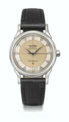 OMEGA. A RARE 18K WHITE GOLD AUTOMATIC WRISTWATCH WITH SWEEP CENTRE SECONDS