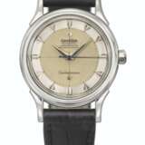 OMEGA. A RARE 18K WHITE GOLD AUTOMATIC WRISTWATCH WITH SWEEP CENTRE SECONDS - photo 1