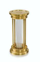 DE BEERS. A BRASS AND DIAMOND HOUR GLASS TIMER