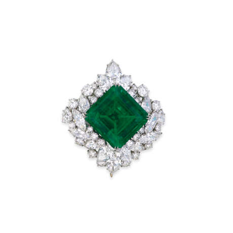 MAGNIFICENT EMERALD AND DIAMOND BROOCH/PENDANT, BY HARRY WINSTON - Foto 1