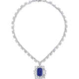 IMPORTANT SAPPHIRE AND DIAMOND PENDENT NECKLACE - photo 1