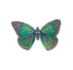 IMPRESSIVE &#39;FLUTTERY-ODE TO SPRING&#39; COLOURED SAPPHIRE AND DIAMOND BROOCH, BY WALLACE CHAN