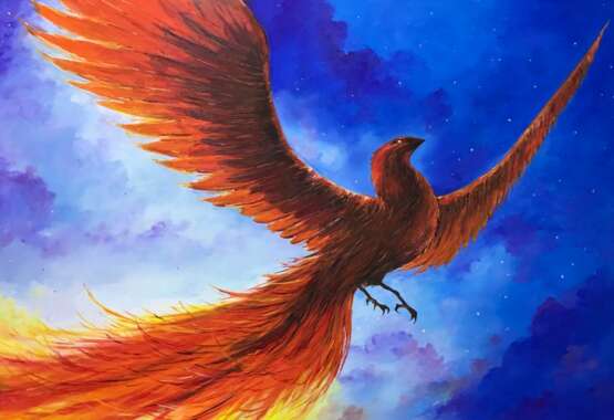 Peinture «Oiseau de feu», Toile, Huile, Réalisme, мифология, Russie, 2021 - photo 1