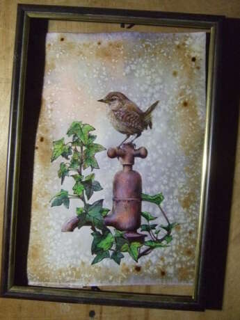 Peinture «Un petit oiseau.», Papier, Technique mixte, Réalisme, Animaliste, Ukraine, 2021 - photo 2