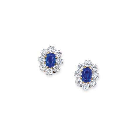 SAPPHIRE AND DIAMOND EARRINGS - photo 1