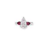 CARTIER COLOURED DIAMOND AND RUBY RING - photo 1