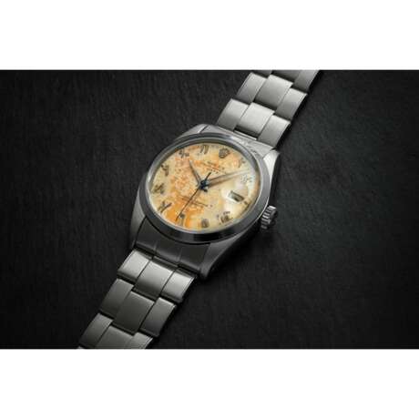 ROLEX, STAINLESS STEEL OYSTER-PERPETUAL DATE WITH TROPICAL DIAL AND EASTERN ARABIC NUMERALS AND DATE, REF. 1500 - photo 5