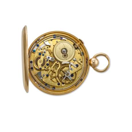 BREGUET, YELLOW GOLD QUARTER REPEATING HUNTER-CASE POCKET WATCH, N°1884 - Foto 4