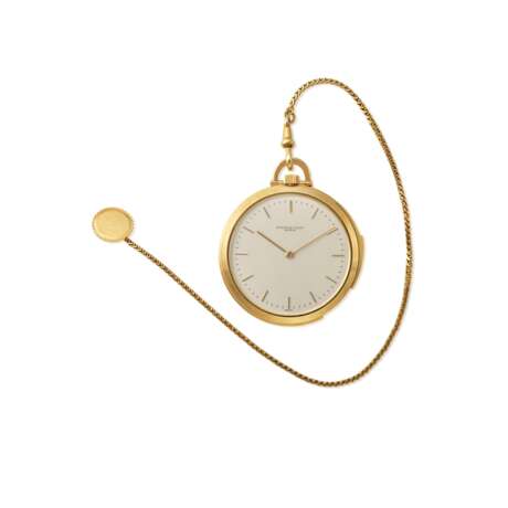 AUDEMARS PIGUET, YELLOW GOLD MINUTE REPEATING OPENFACE POCKET WATCH - photo 1