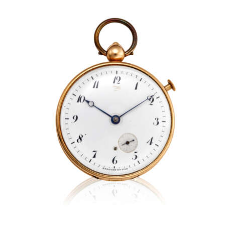 ABRAHAM LOUIS BREGUET, YELLOW GOLD QUARTER REPEATING OPENFACE POCKET WATCH, NO. 1719 - фото 1