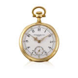 PATEK PHILIPPE & CIE, YELLOW GOLD AND ENAMEL OPENFACE POCKET WATCH - Foto 1