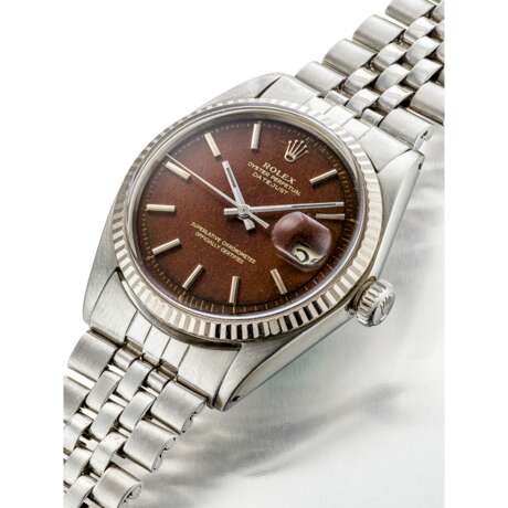 ROLEX, STAINLESS STEEL 'DATEJUST' WITH TROPICAL DIAL, REF. 1601 - Foto 2