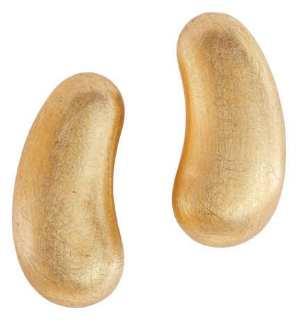 Paar Goldohrclips in Form einer Bohne - Foto 1