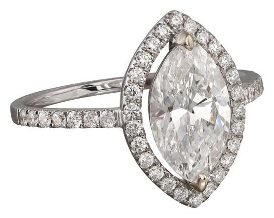 Verlobungsring mit Diamantsolitär von 2 Carat und Brillantrivière - Foto 2