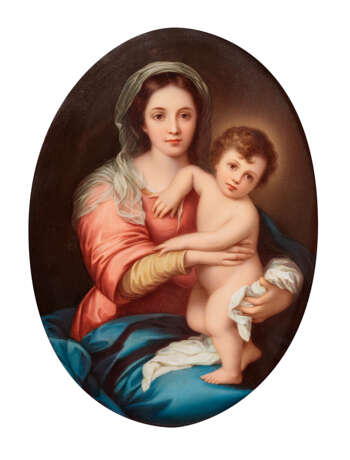 Ovale Bildplatte mit Madonna und Kind nach Bartolomé Esteban Murillo - Foto 2