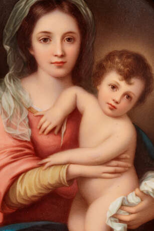 Ovale Bildplatte mit Madonna und Kind nach Bartolomé Esteban Murillo - Foto 3