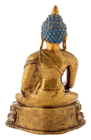 Tibetischer Buddha Shakyamuni mit Kaltbemalung - photo 3