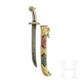 Silbermontiertes, steinbesetztes und teilvergoldetes Kurzschwert, Tibet, 20. Jhdt. - фото 1