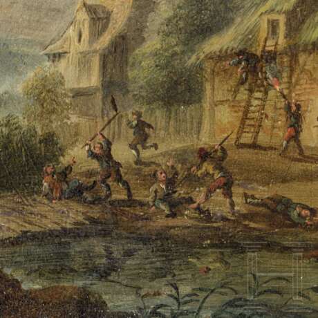 "Nächtlicher Überfall", Gemälde in der Art des Aert van der Neer (1603 - 1677) - Foto 3