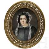 Miniaturportrait einer jungen Dame, wohl Frankreich, um 1820 - фото 2