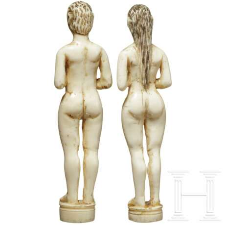 Zwei Elfenbeinfiguren von Adam und Eva, kolonial-portugiesisch, 17./18. Jhdt. - photo 4