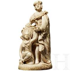 Elfenbeinfigur, Kolumbus, deutsch, um 1880