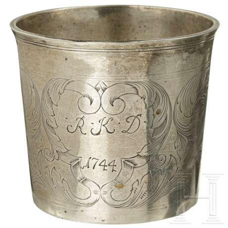 Silberner Trinkbecher, wohl Norwegen, datiert 1744 - photo 1