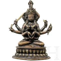 Zehnarmiger Avalokiteshvara, Bronze, Tibet, 19. - frühes 20. Jhdt.