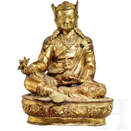 Padmasambhava-Bronze-Statuette, sino-tibetisch, 19. Jhdt. - Foto 5
