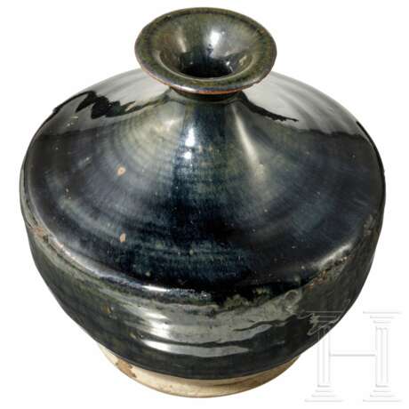 Schwarz-braun glasierte "Henan"-Weinflasche, China, Song-/Yuan-Dynastie - Foto 1