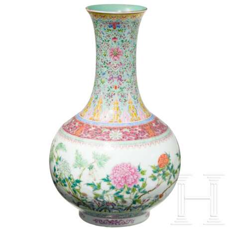 Famille-Rose-Vase, China, Republikzeit, 1. Hälfte 20. Jhdt. - Foto 1