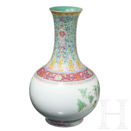 Famille-Rose-Vase, China, Republikzeit, 1. Hälfte 20. Jhdt. - Foto 3