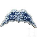Blau-weiße Fledermausdose in Form von "Drache und Phönix" mit Deckel mit Jiajing-Marke - photo 3