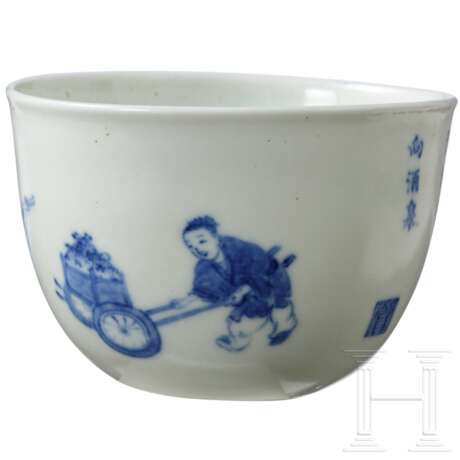 Seltenes blau-weiß dekoriertes Schälchen mit Kangxi-Marke - фото 7