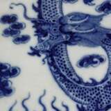 Blau-weiße Fünf-Drachen-Tafel, späte Qing-Ära - frühe Republik  - photo 4