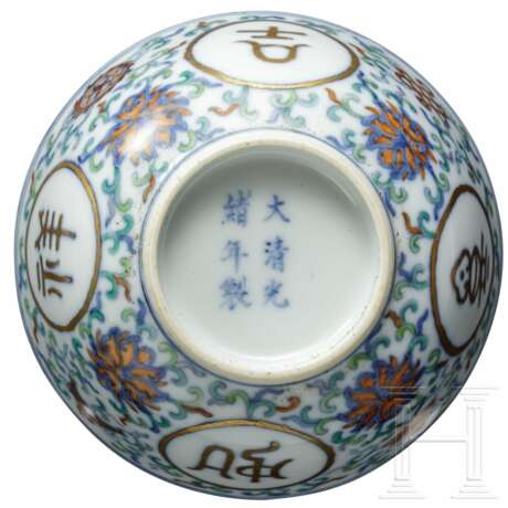 Doucai-Schale "Ji Xiang Ru Yi" mit Guangxu-Marke  - photo 6