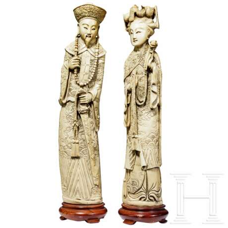 Zwei Elfenbeinfiguren, China, 19. Jhdt. - photo 1