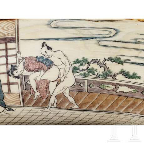Mammutzahn mit erotischer Gravur, Japan, 20. Jhdt. - фото 5