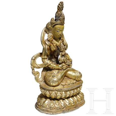 Figur des Amithabha mit Amrita-Gefäß, Bronze, Tibet, 18. Jhdt. - фото 3
