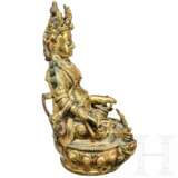 Vergoldete Bronzefigur des Jambhala, Nepal, 19. Jhdt. - фото 3