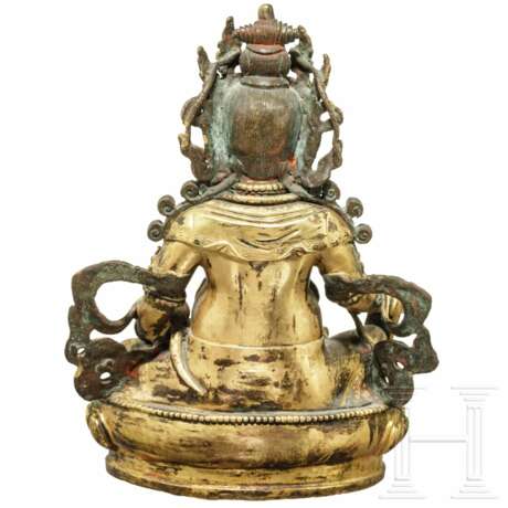 Vergoldete Bronzefigur des Jambhala, Nepal, 19. Jhdt. - фото 5