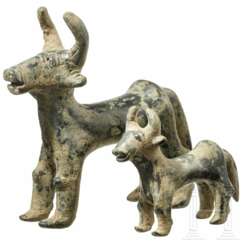Ein Paar Bronze-Stiere, Kaluraz, Gilan, Nord-Iran, 3. Jtsd. v. Chr.