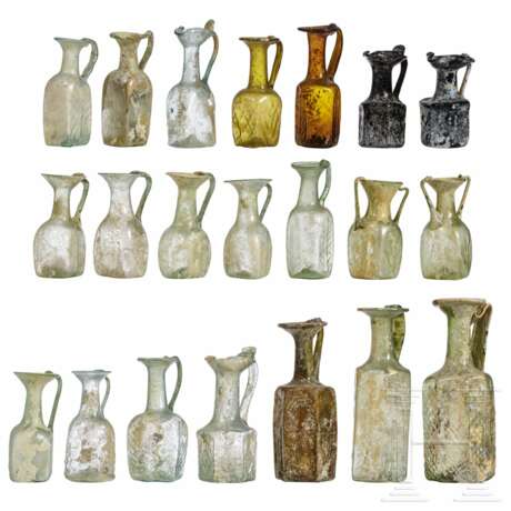 Sammlung 21 spätrömischer und frühbyzantinischer Glasgefäße, östlicher Mittelmeerraum - Foto 1