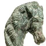 Pferdekopf-Endstück eines Gerätegriffs, Bronze, römisch, 2. - 3. Jhdt. - Foto 3