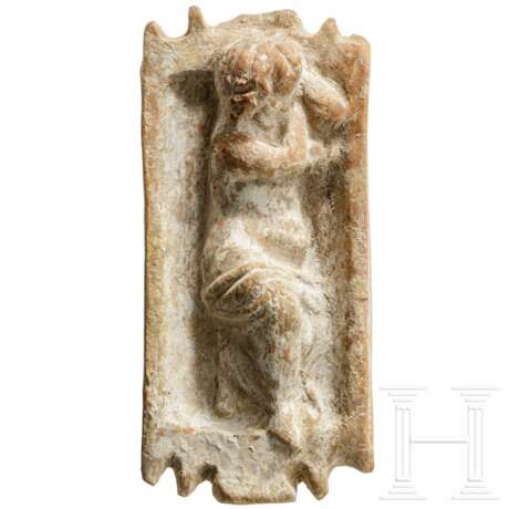 Schlafender Eros, Terrakotta, römisch, 2. - 3. Jhdt. - Foto 2