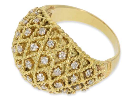 Ring: außergewöhnlicher und dekorativer vintage Cocktail-Diamantring, aufwändige Handarbeit, 18K Gelbgold - photo 1
