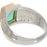 Ring: neuwertiger Bicolor-Smaragdring von ca. 2,16ct, Platin/18K Gold - Foto 5